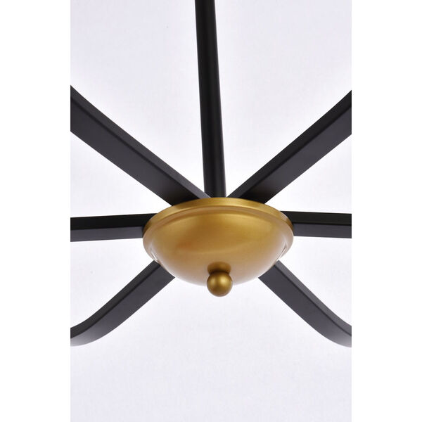 Trey Black and Brass Six-Light 36-Inch Pendant, image 4