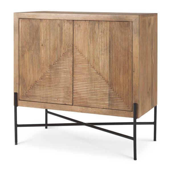 Cairo Brown Wood and Black Two Door Cabinet, image 1