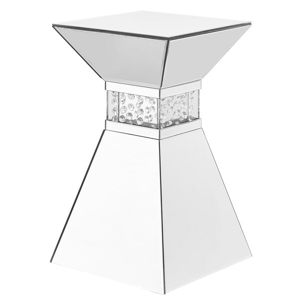 Modern Mirrored Contemporary 20-Inch Crystal End Table, image 3