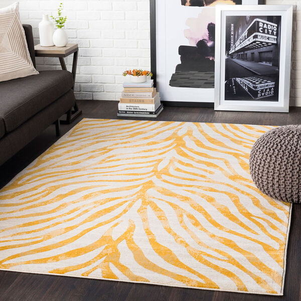 City Beige and Mustard Rectangular: 5 Ft. 3 In. x 7 Ft. 3 In. Rug, image 2