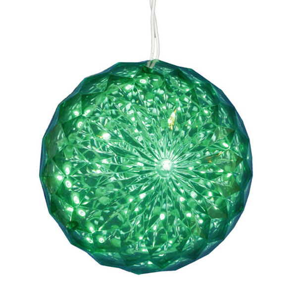 30 Light 6 Inch Green LED Outdoor Crystal Ball, image 1