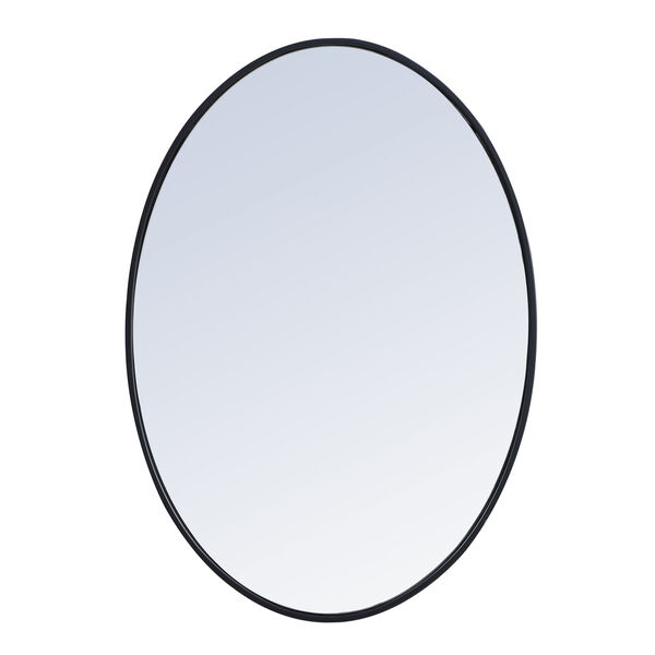 Eternity Black 34-Inch Oval Mirror, image 1