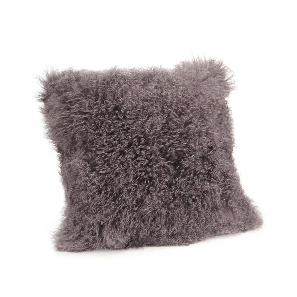 Grey Lamb Fur Large Pillow, image 1