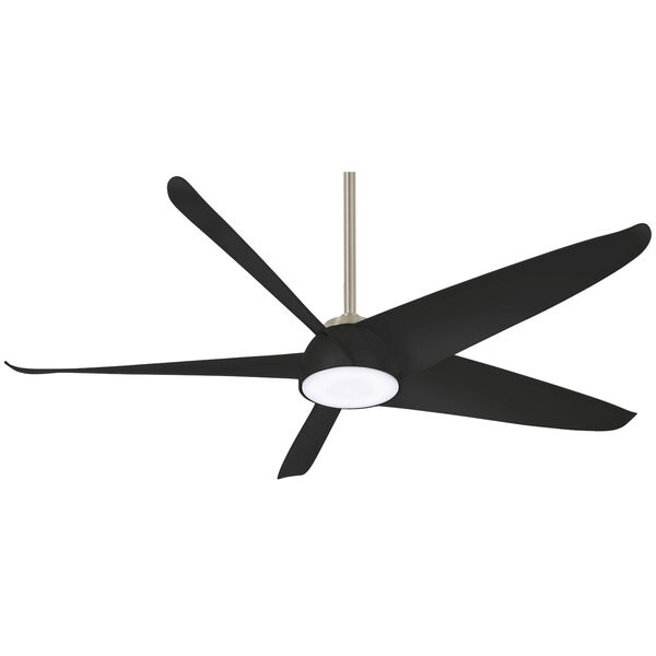 Ellipse Brushed Nickel with Coal 60-Inch LED Smart Ceiling Fan, image 1