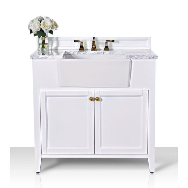 Adeline White 36-Inch Vanity Console with Farmhouse Sink, image 3