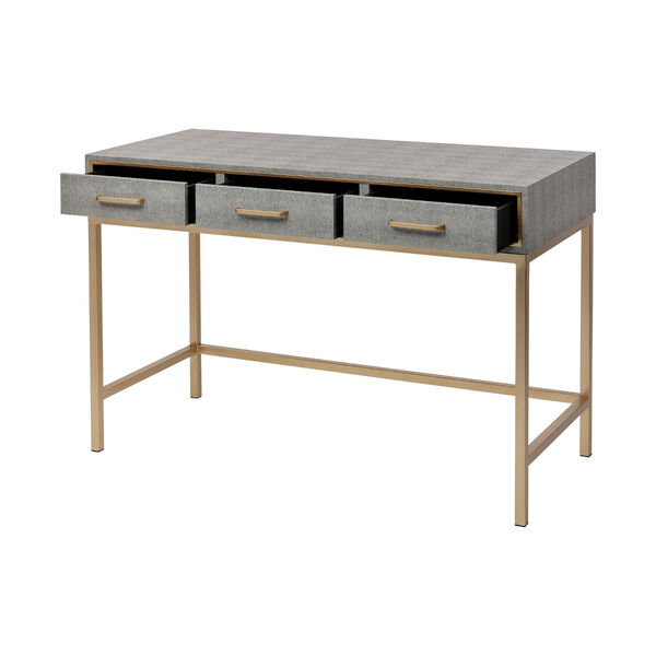 Sands Point Grey and Gold Three-Drawer Console Table, image 2