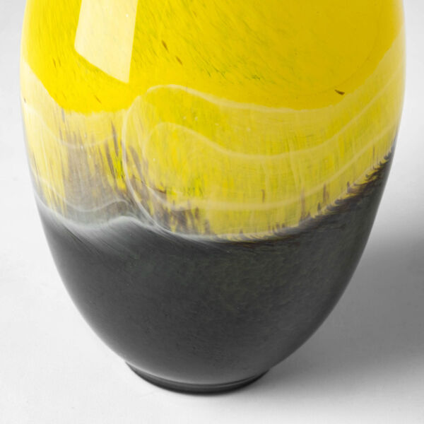Jasse Yellow and Gray Small Ombre Glass Vase, image 6