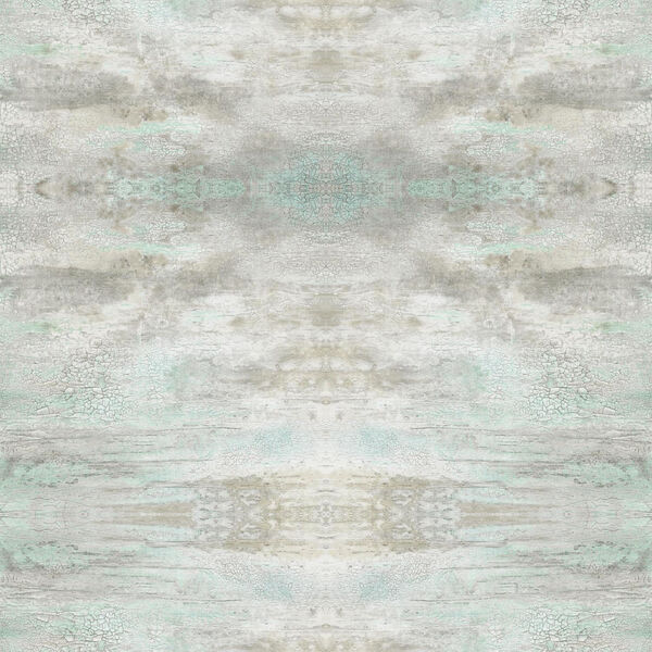 Impressionist Blue and Gray Serene Jewel Wallpaper - SAMPLE SWATCH ONLY, image 1