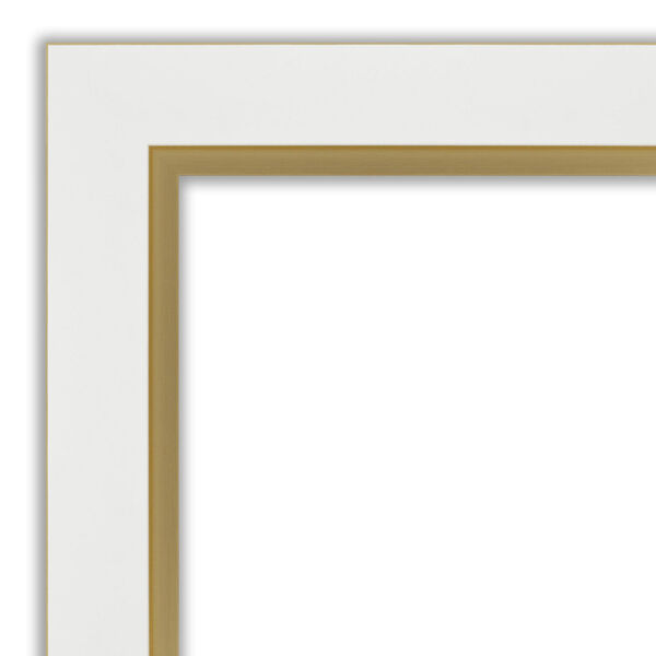 Eva White and Gold 29W X 65H-Inch Full Length Floor Leaner Mirror, image 2