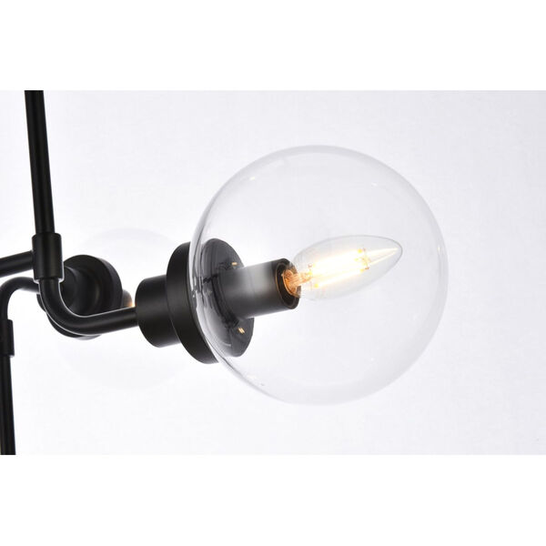 Hanson Black and Clear Shade Eight-Light Pendant, image 5