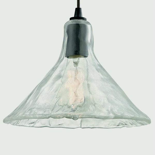 Hand Formed Glass Oil Rubbed Bronze One-Light Pendant, image 4