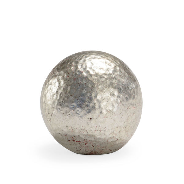 Silver Four-Inch Hammered Ball, image 1