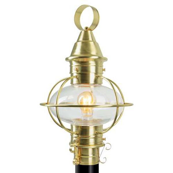 American Onion Satin Brass 14-Inch One-Light Outdoor Post Lantern, image 1