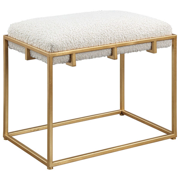 Paradox Gold and White Small Bench, image 1