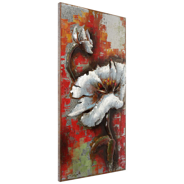Garden Rose 2 Mixed Media Iron Hand Painted Dimensional Wall Art, image 3