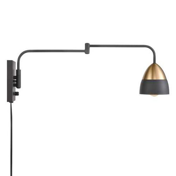 Milla Charcoal Black One-Light Swing Arm Sconce, image 4