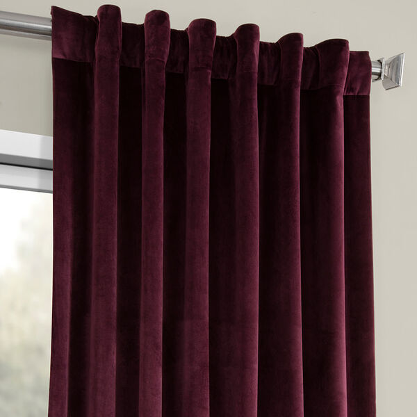 Red Heritage Plush Velvet Curtain Single Panel, image 4