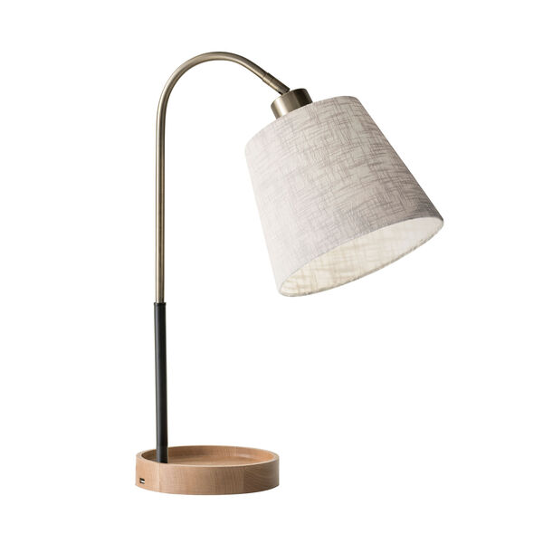 Jeffrey Black and Antique Brass One-Light Table Lamp, image 1