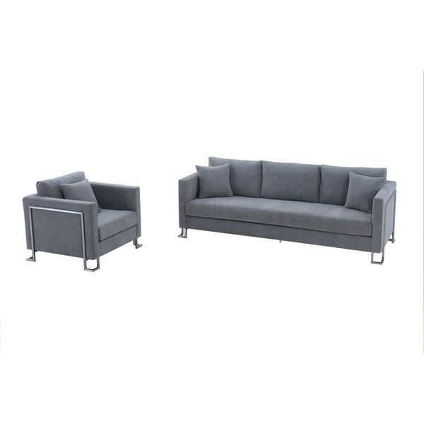 Heritage Brushed Stainless Steel Gray Furniture Set, image 2
