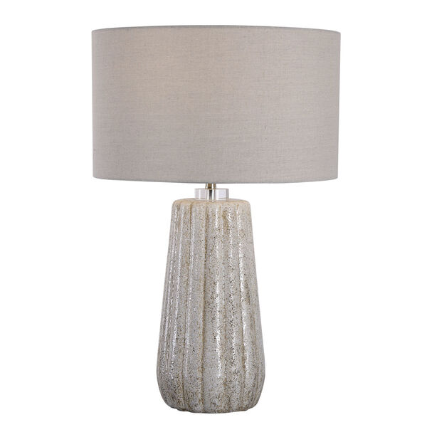 Pikes Ivory, Taupe and Brushed Nickel One-Light Table Lamp, image 1