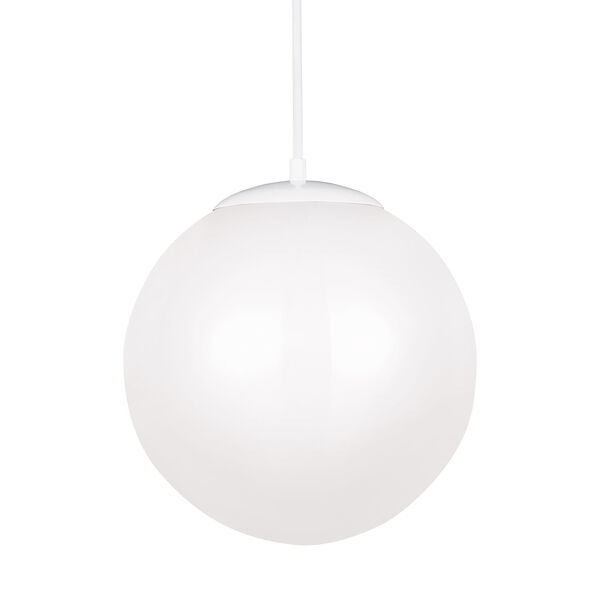 Hanging Globe White 14-Inch LED Pendant, image 1