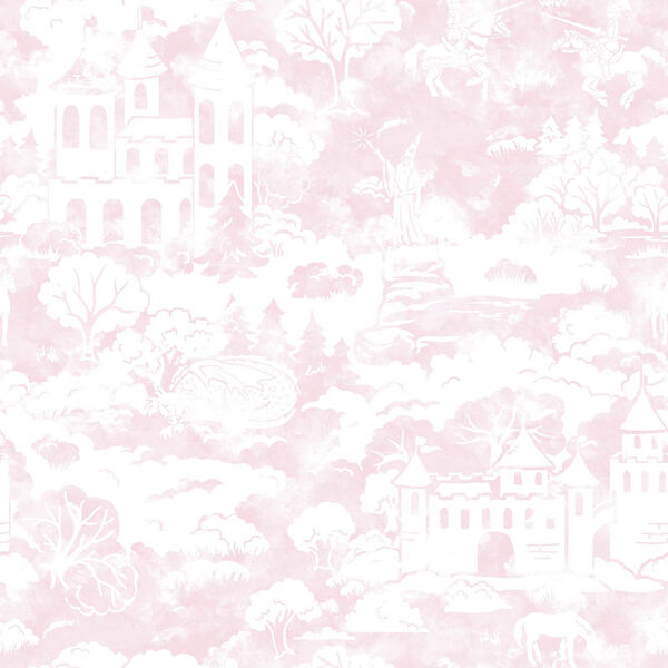 A Perfect World Pink Quiet Kingdom Wallpaper - SAMPLE SWATCH ONLY, image 1