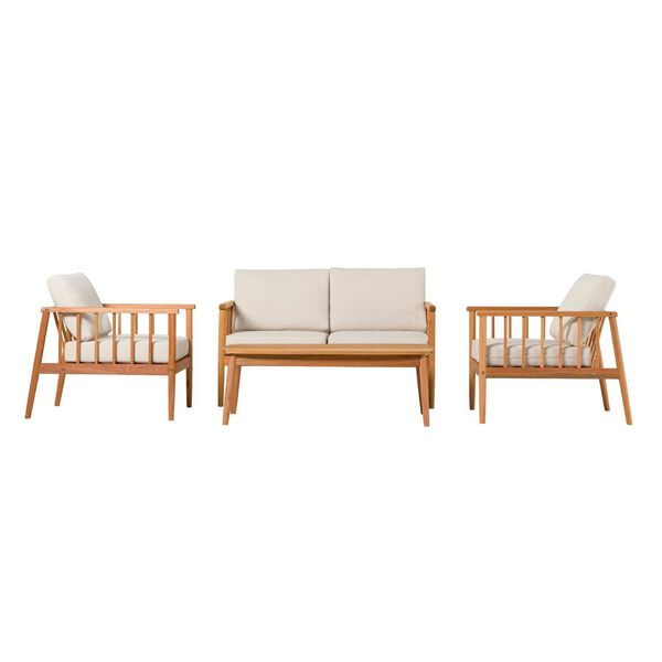 Circa Natural Four-Piece Outdoor Spindle Chat Set, image 2