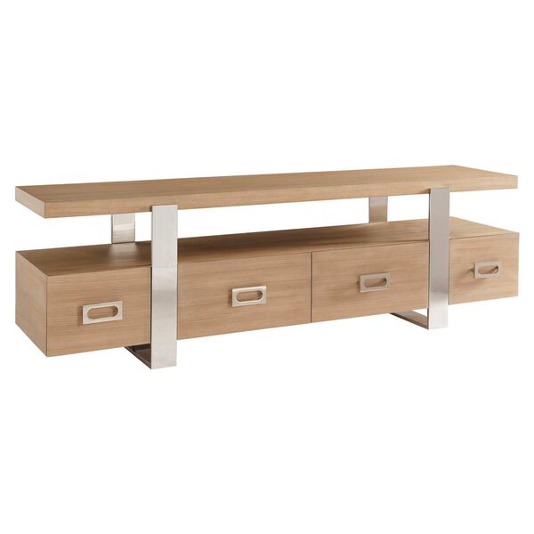 Modulum Natural and Stainless Steel Entertainment Credenza, image 2