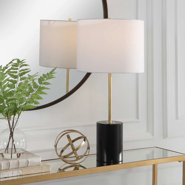 Selby Matte Black and Gold One-Light Table Lamp, image 2