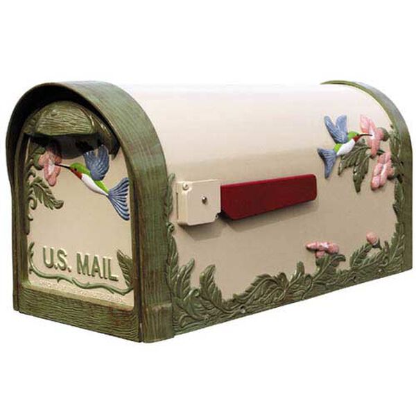 Hummingbird Hand Painted Curbside Mailbox, image 1