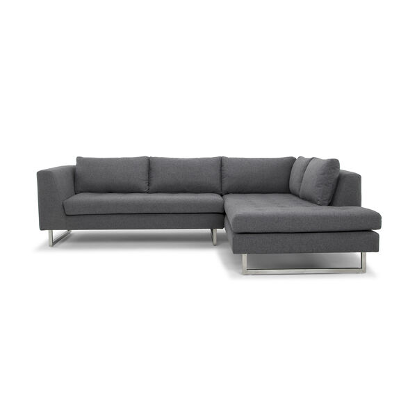 Janis Matte Shale Grey Sectional with Right Facing Chaise, image 3