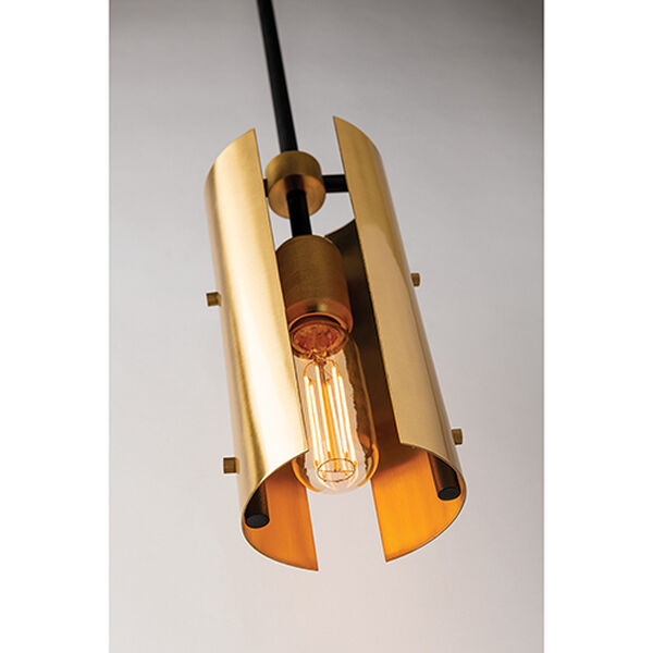 Cleo Black and Brass One-Light Mini Pendant, image 2