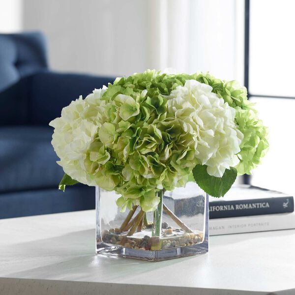 Savannah White Lime Bouquet In Glass Vase, image 3