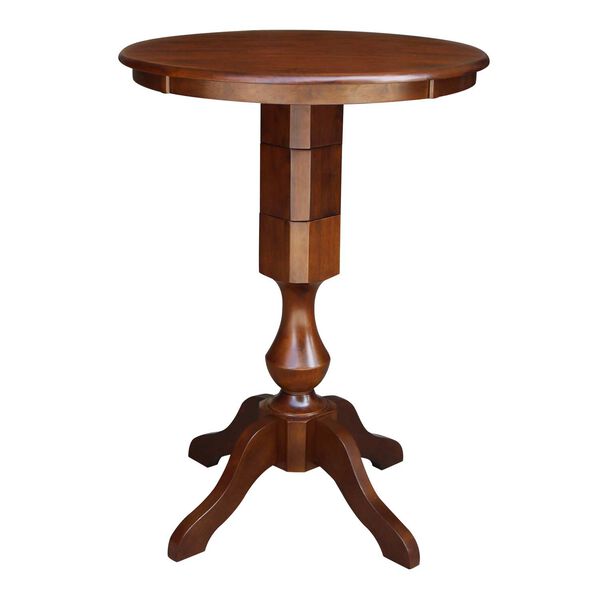 Espresso 41-Inch High Round Top Pedestal Dining Table, image 1