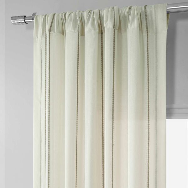 Aruba Gold Striped Linen Sheer Single Panel Curtain 50 x 108, image 4