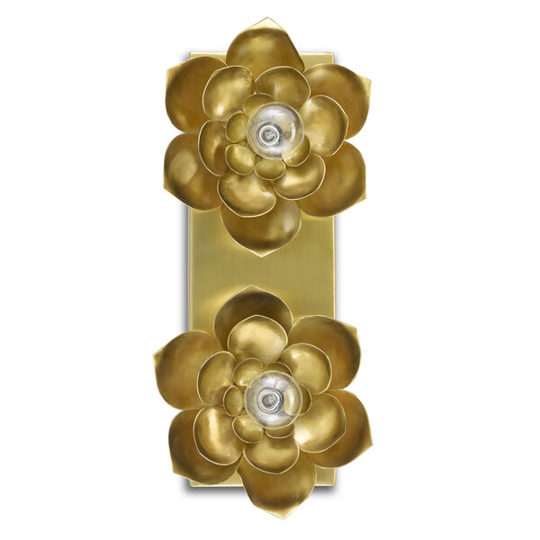 Blossom Satin Brass Two-Light Wall Sconce, image 2