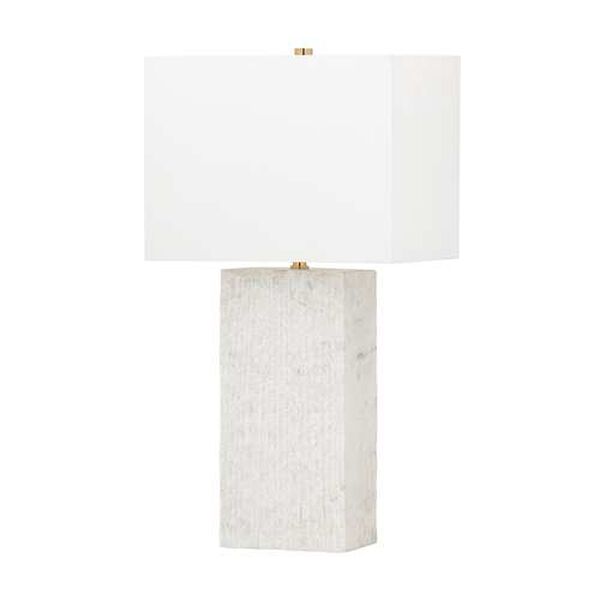 Seismic Patina Brass White One-Light Table Lamp, image 1