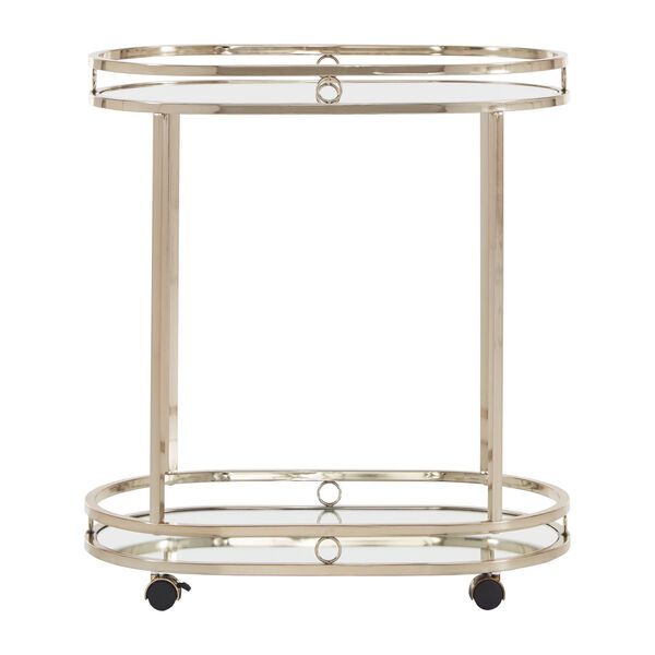 Lissa Champagne Gold Oval Bar Cart, image 2