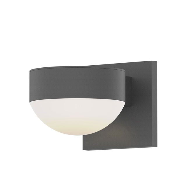 Inside-Out REALS Textured Gray Up Down LED Sconce with Dome Lens and Plate Cap with Frosted White Lens, image 1