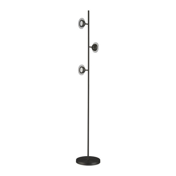Laurel Matte Black Three-Light LED Floor Lamp, image 1