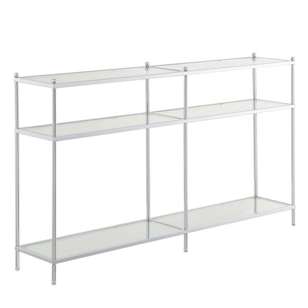 Royal Crest Clear Glass and Chrome Console Table, image 2