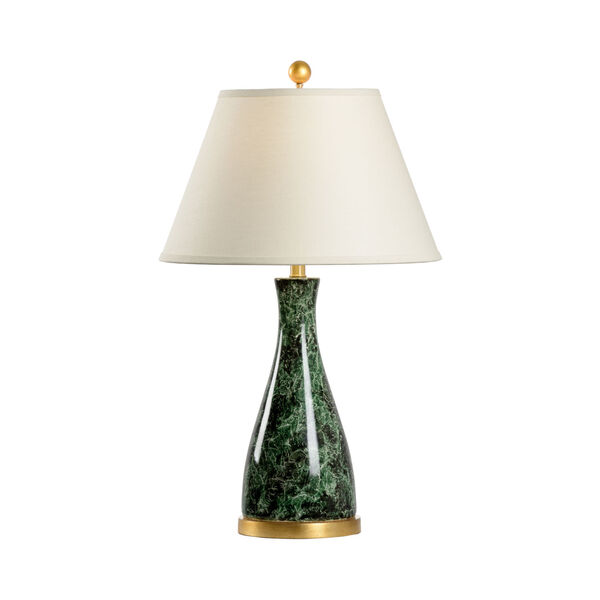 Malachite and Gold One-Light Beaker Table Lamp, image 1
