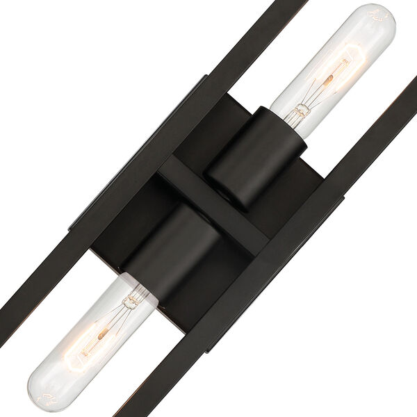 Urban Oasis Matte Black Two-Light Wall Sconce, image 3