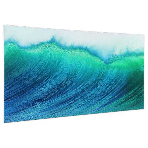 Blue Wave Frameless Free Floating Tempered Glass Wall Art, image 3