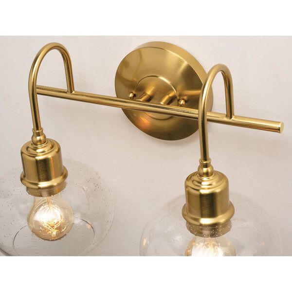 Laney Vintage Gold and Clear Three-Light Bath Vanity, image 5