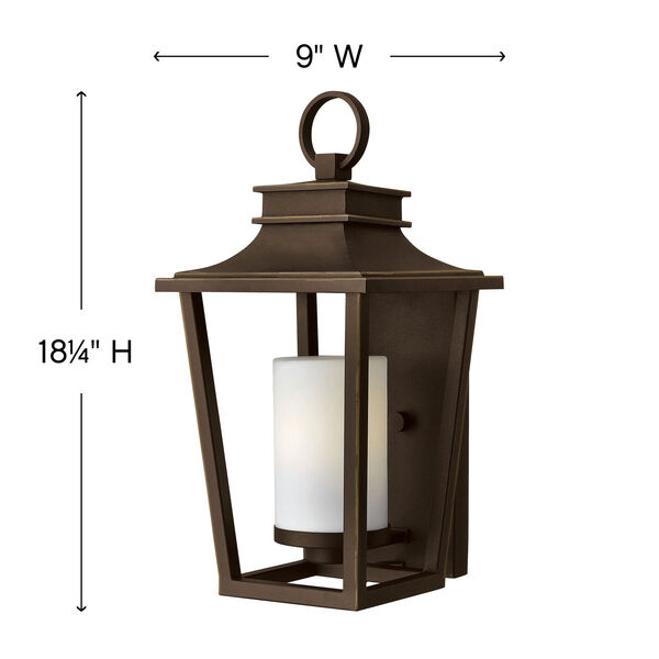Glenview Rubbed Bronze 18-Inch One-Light Outdoor Wall Mount, image 4