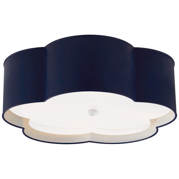 Bryce Large Flower Flush Mount in French Navy and White with Frosted Acrylic by kate spade new york, image 1