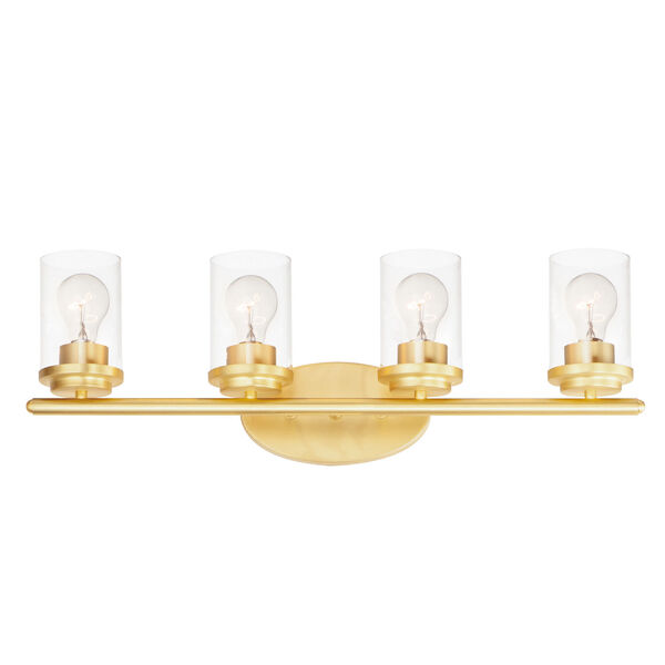 Corona Satin Brass Four-Light Bath Vanity, image 1