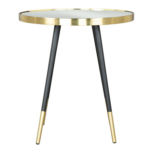 Particle Black, Gold, Mirror, Black and Gold Side Table, image 3