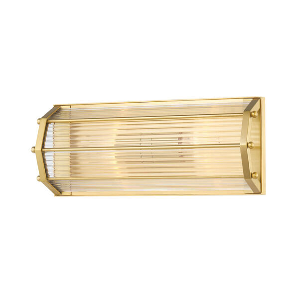 Wembley Aged Brass Two-Light ADA Wall Sconce, image 1